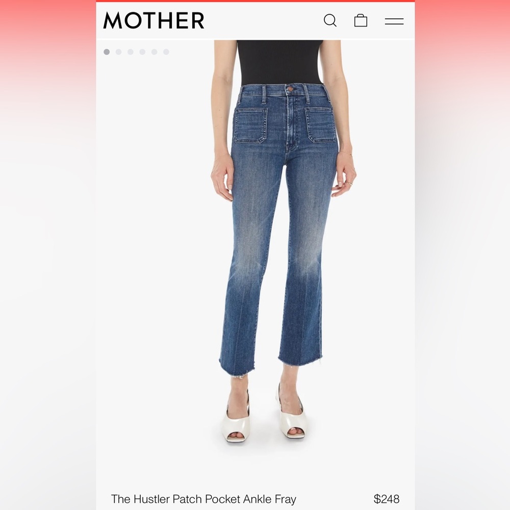 MOTHER Hustler Patch Pocket Ankle Fray